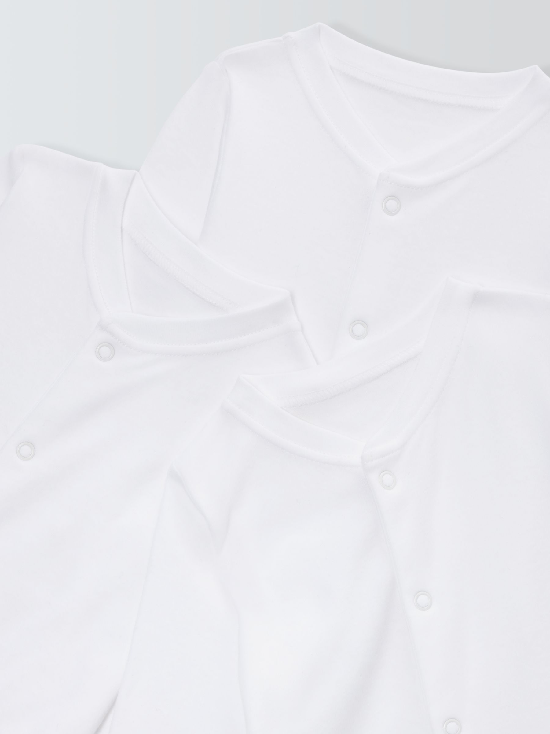 Buy John Lewis Baby Long Sleeve GOTS Organic Cotton Sleepsuit, Pack of 5, White Online at johnlewis.com