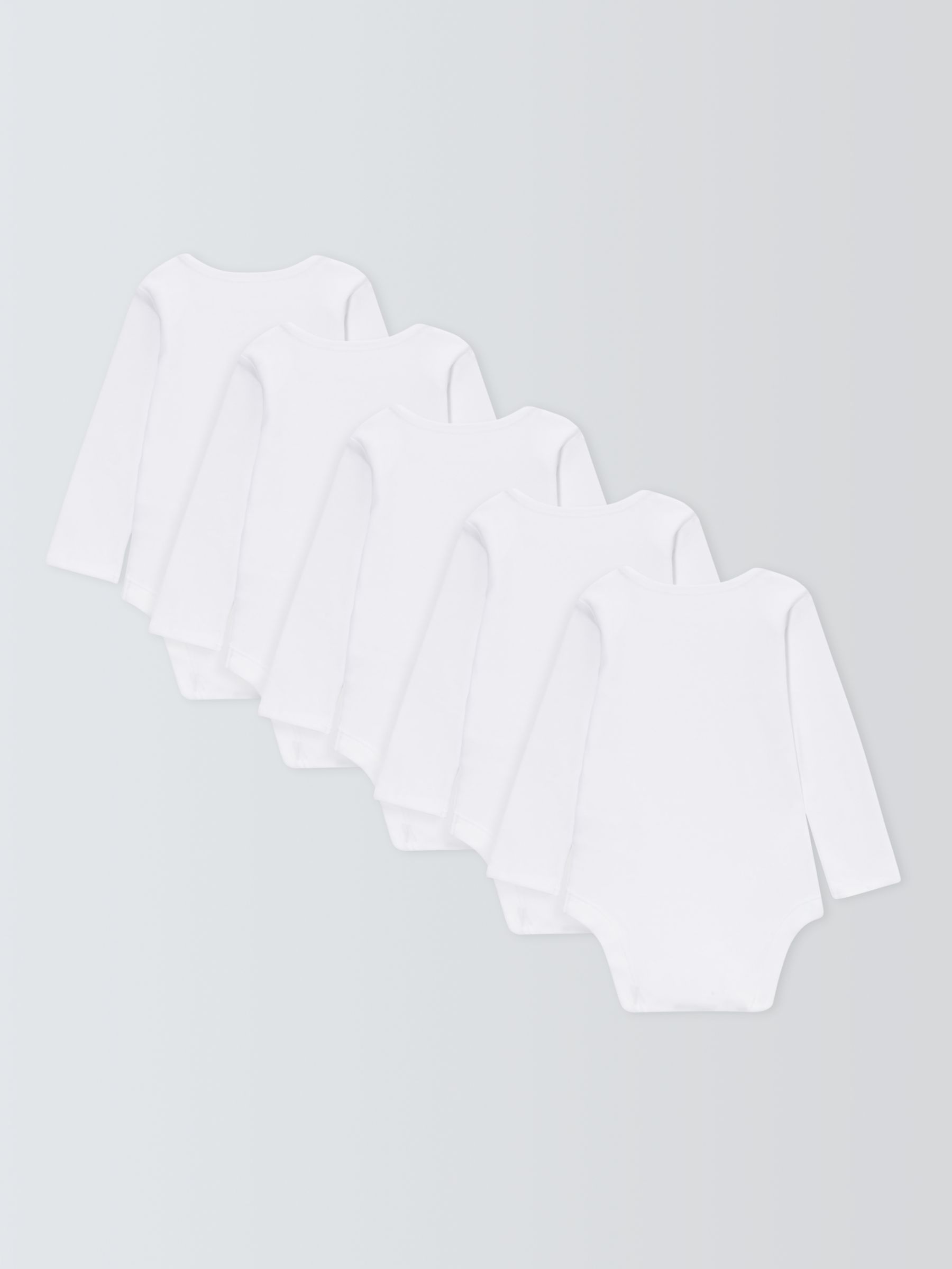 Buy John Lewis Baby Long Sleeve GOTS Organic Cotton Bodysuit, Pack of 5, White Online at johnlewis.com