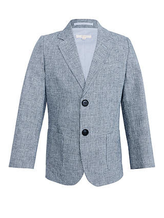 John Lewis Heirloom Collection Boys' Puppytooth Patch Pocket Suit Blazer, Navy