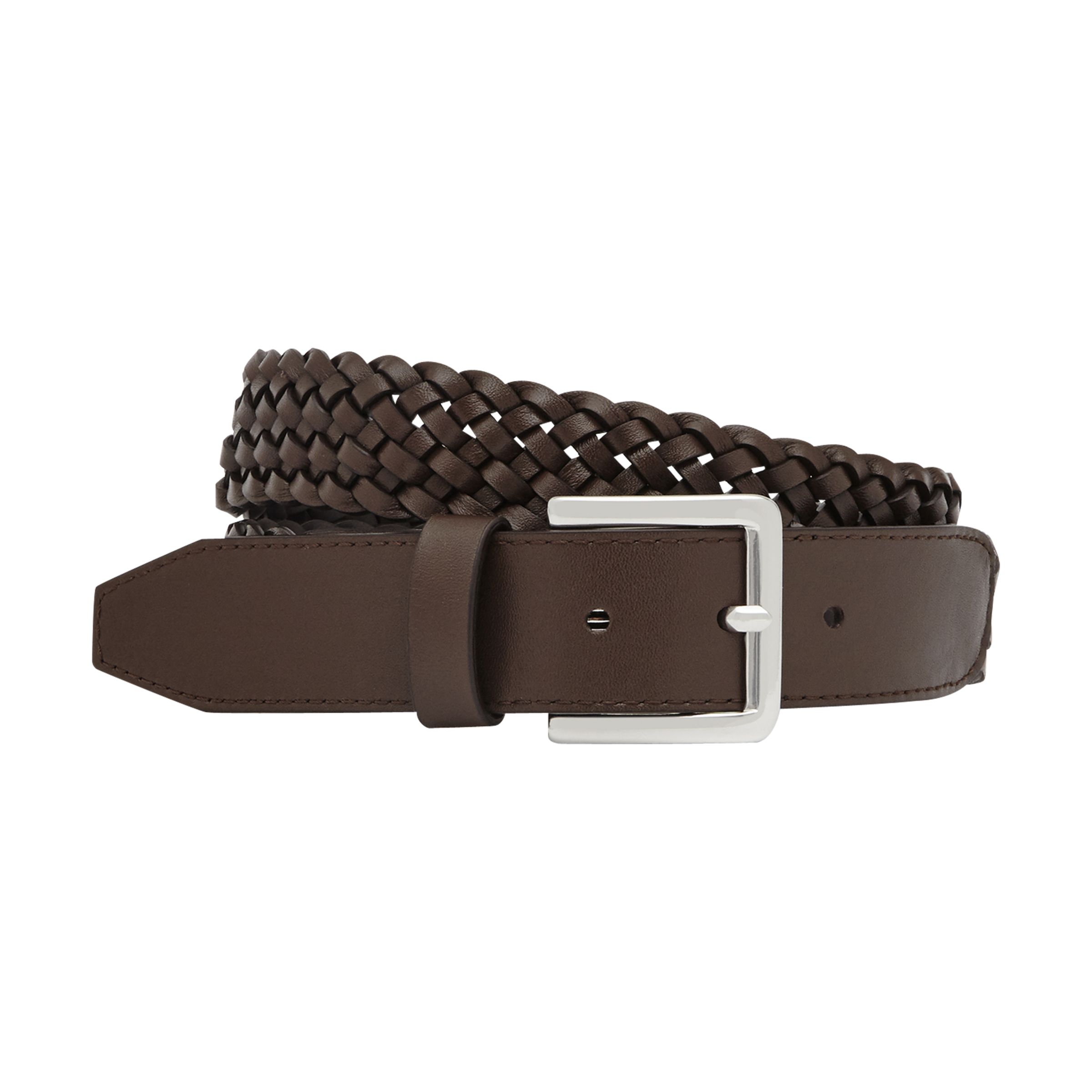 Reiss Tower Plaited Leather Belt at John Lewis & Partners