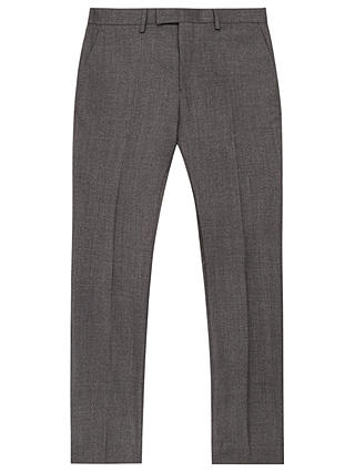 Reiss Severinos Slim Prince of Wales Check Trousers, Charcoal
