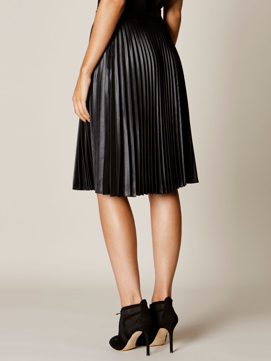 Karen Millen Wetlook Pleated Skirt