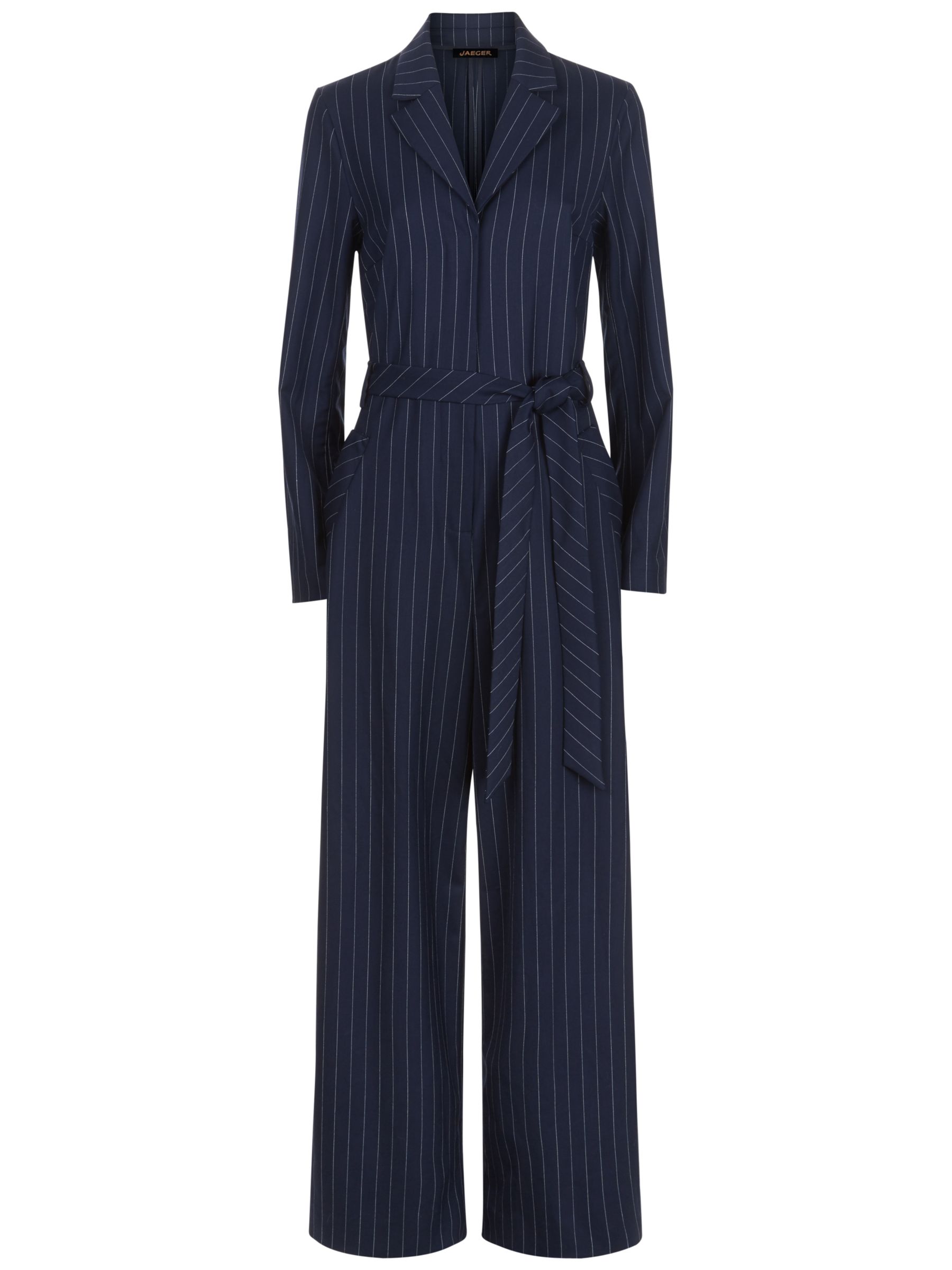 navy pinstripe jumpsuit