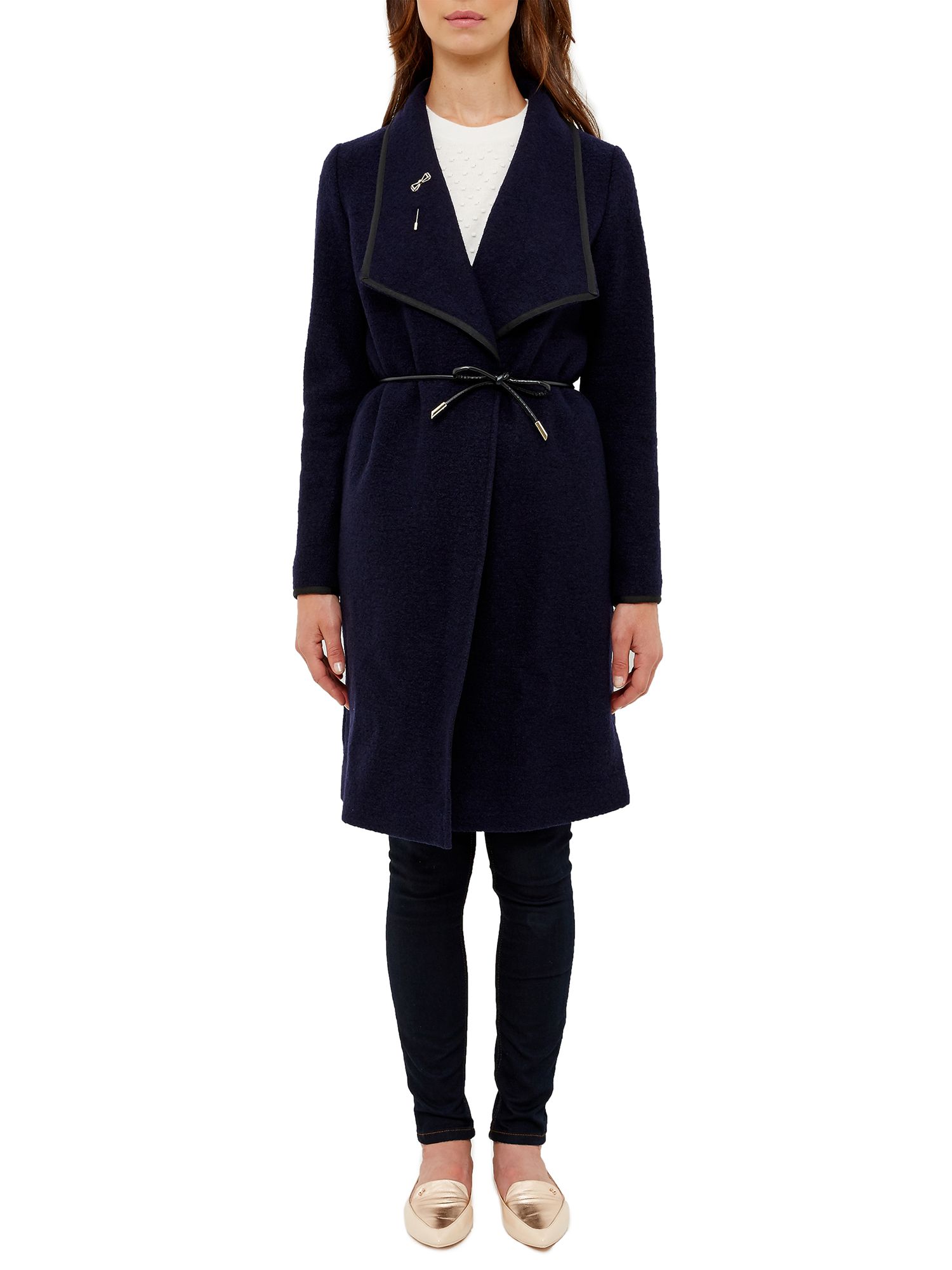 ted baker navy wrap coat