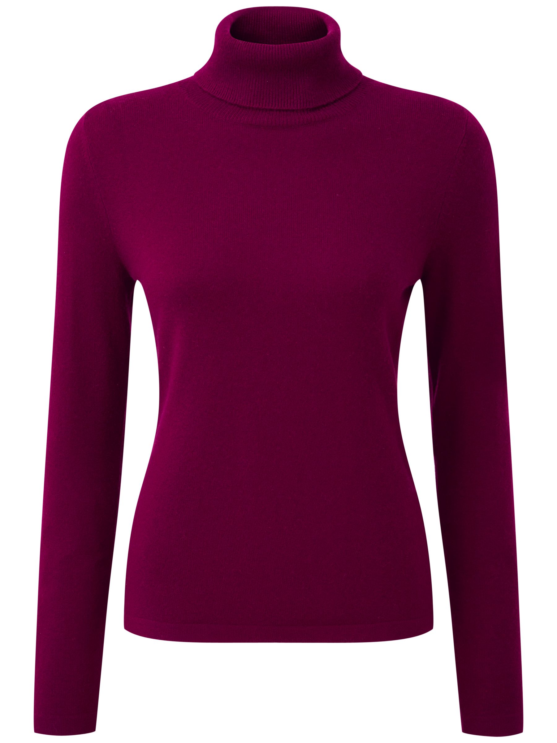 Pure Collection Alexia Roll Neck Jumper, Rich Berry at John Lewis ...