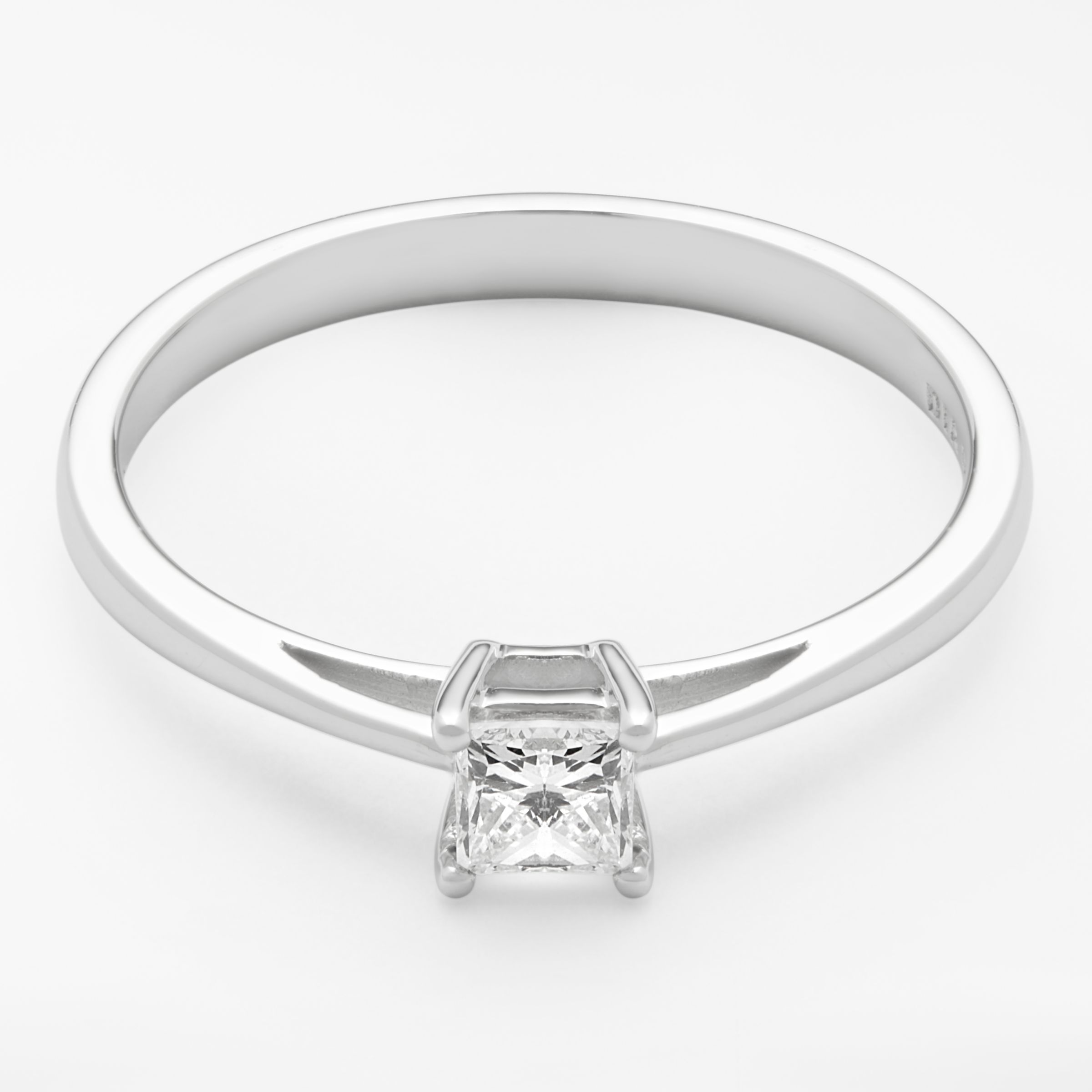Mogul 18ct White Gold Princess Cut Diamond Engagement Ring, 0.33ct at ...