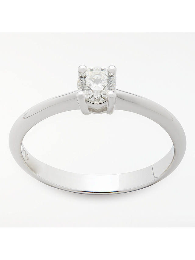 Mogul 18ct White Gold Round Brilliant Diamond Engagement Ring, 0.33ct