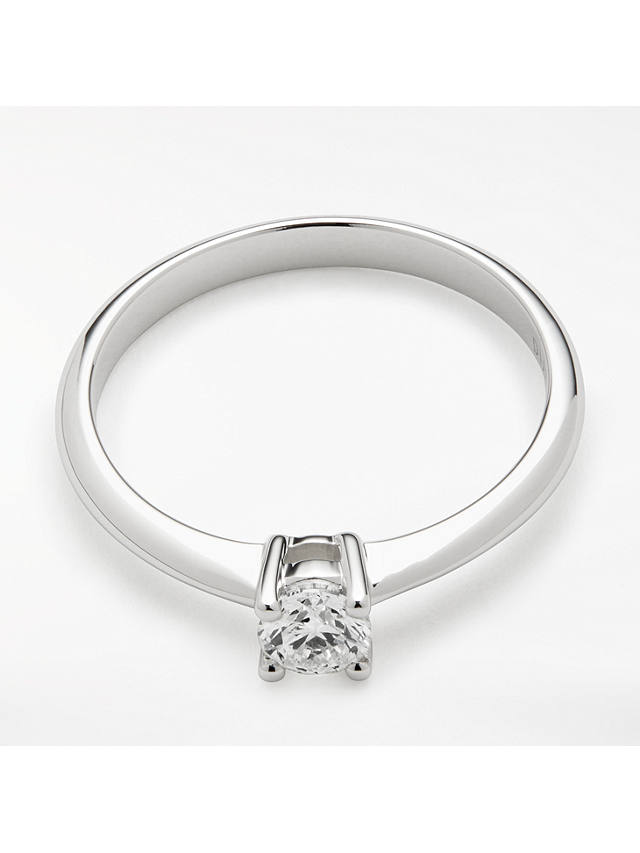 Mogul 18ct White Gold Round Brilliant Diamond Engagement Ring, 0.33ct