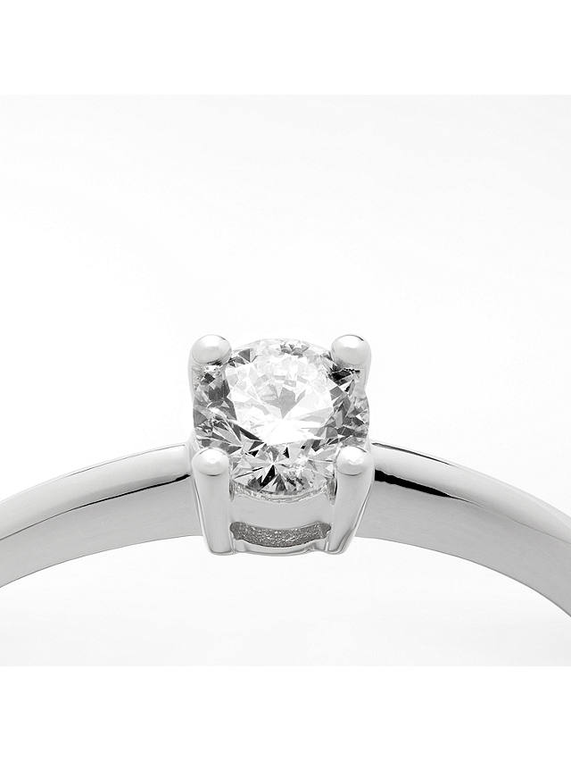 Mogul 18ct White Gold Round Brilliant Diamond Engagement Ring, 0.25ct