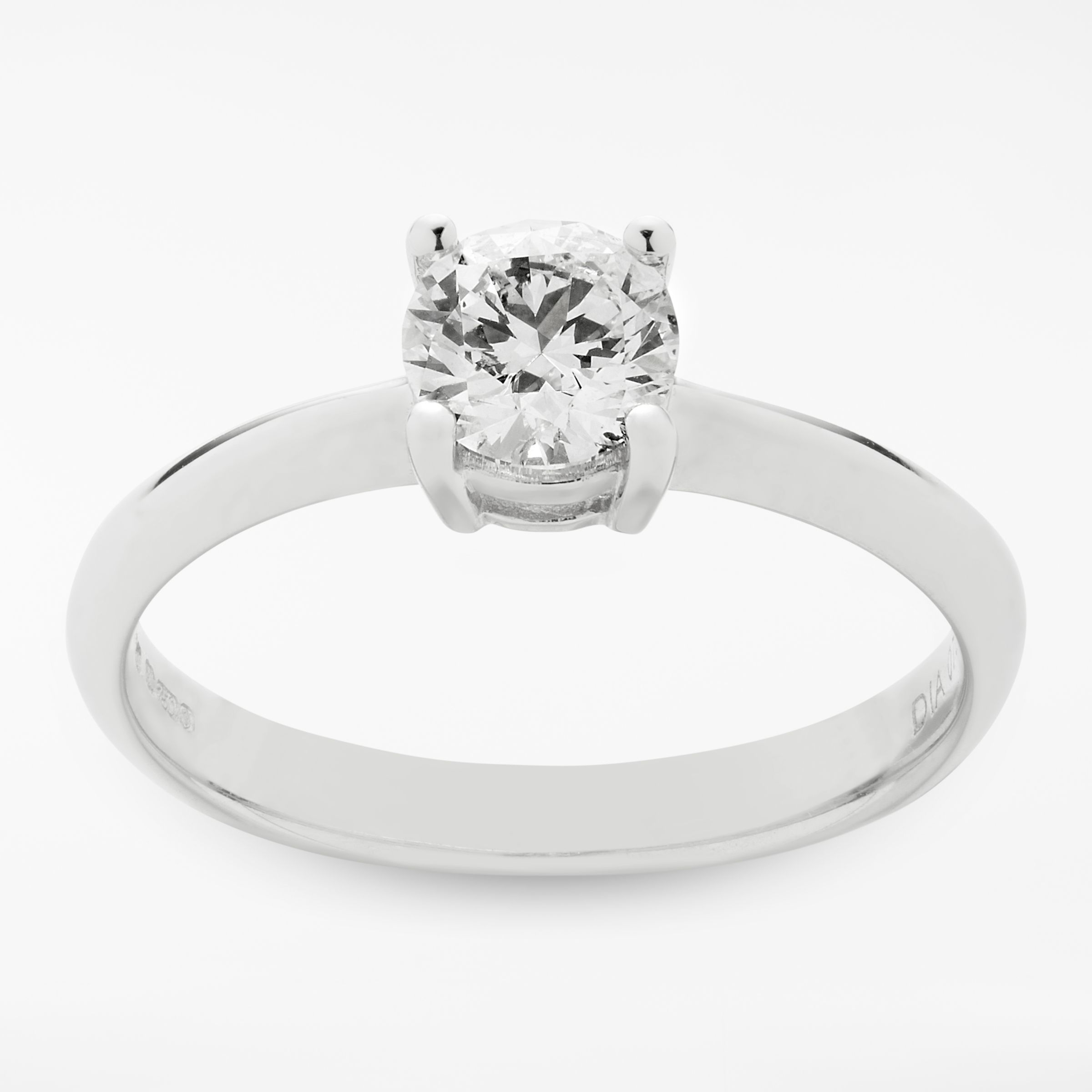 Mogul 18ct White Gold Round Brilliant Diamond Engagement Ring, 0.7ct