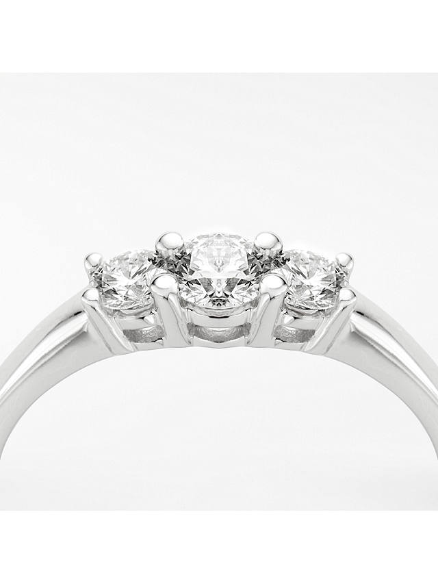 Mogul 18ct White Gold Round Brilliant Diamond Trilogy Engagement Ring, 0.5ct