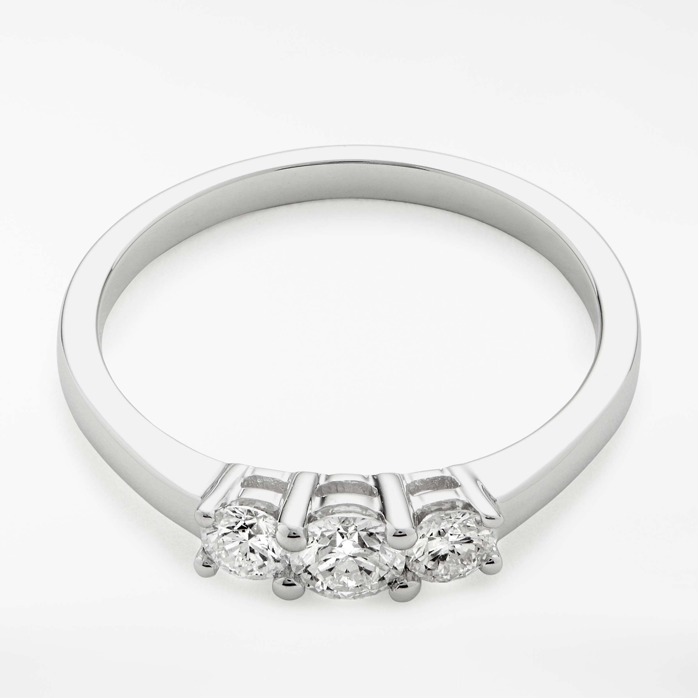 Buy Mogul 18ct White Gold Round Brilliant Diamond Trilogy Engagement Ring, 0.5ct Online at johnlewis.com