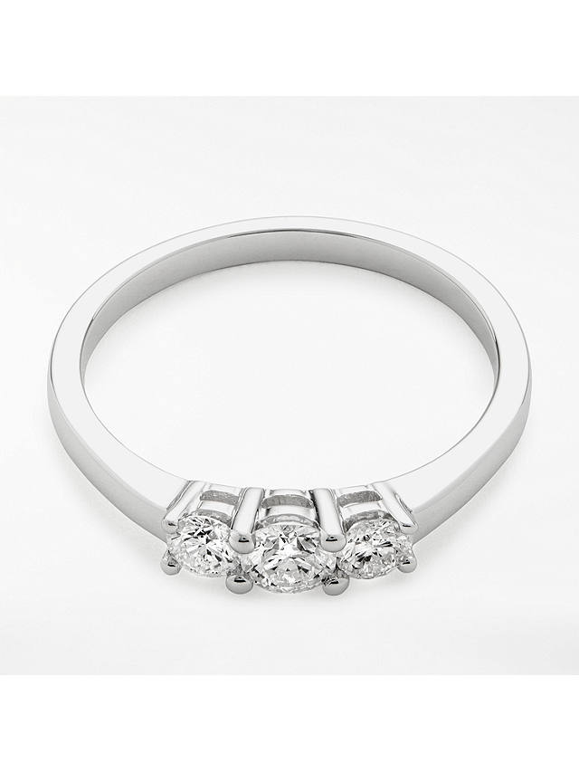 Mogul 18ct White Gold Round Brilliant Diamond Trilogy Engagement Ring, 0.5ct