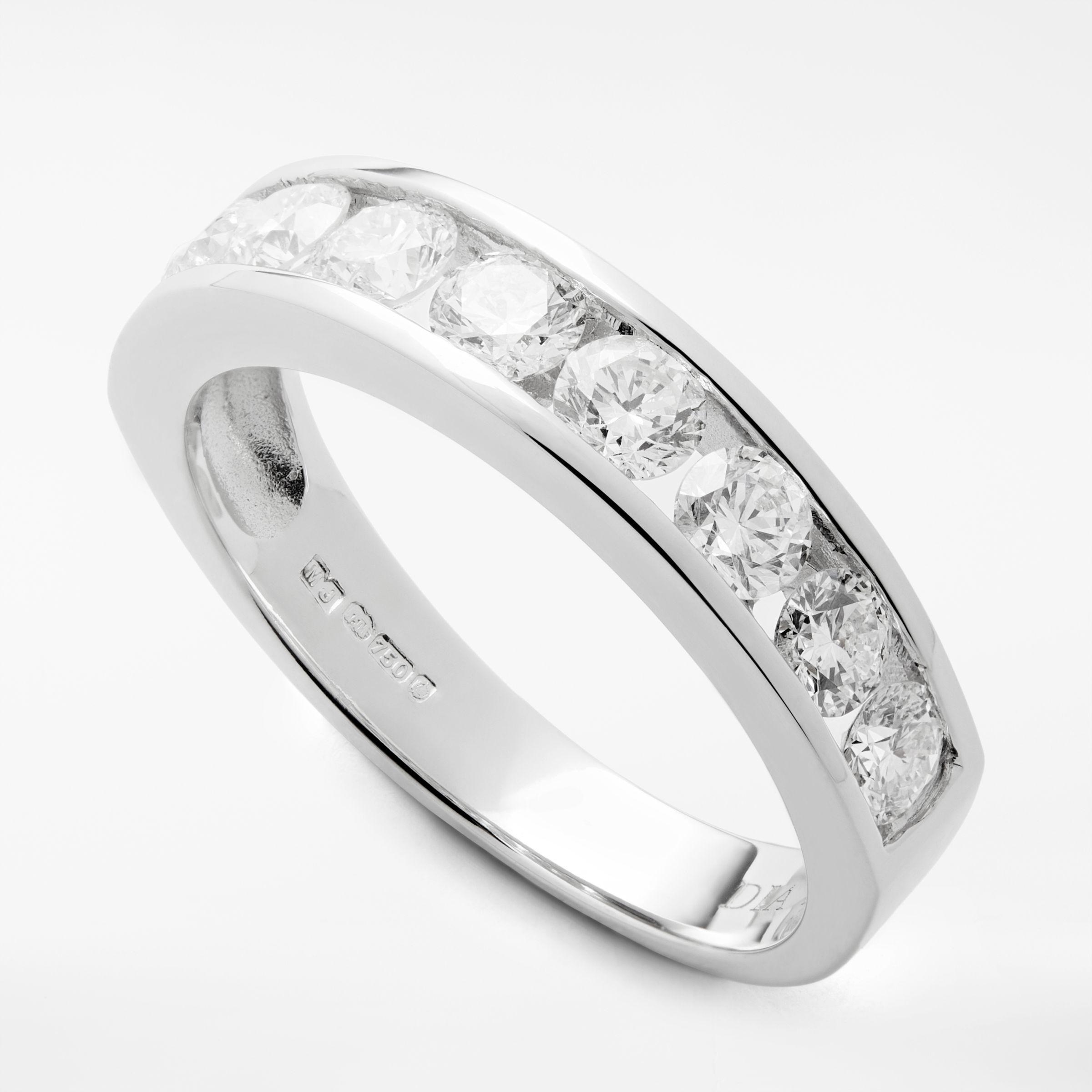 Buy Mogul 18ct White Gold Round Brilliant Channel Set Diamond Eternity Ring, 1ct Online at johnlewis.com