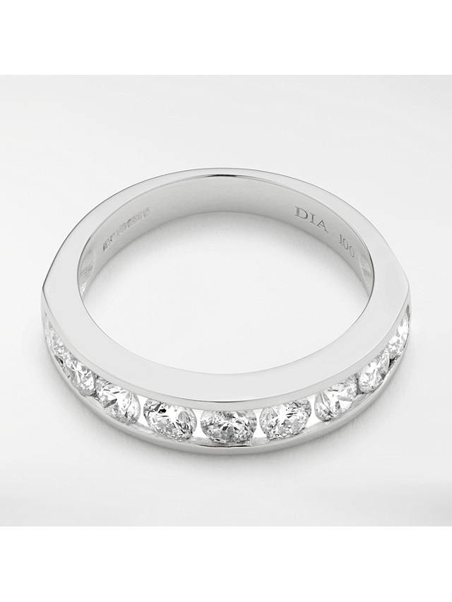 Mogul 18ct White Gold Round Brilliant Channel Set Diamond Eternity Ring, 1ct