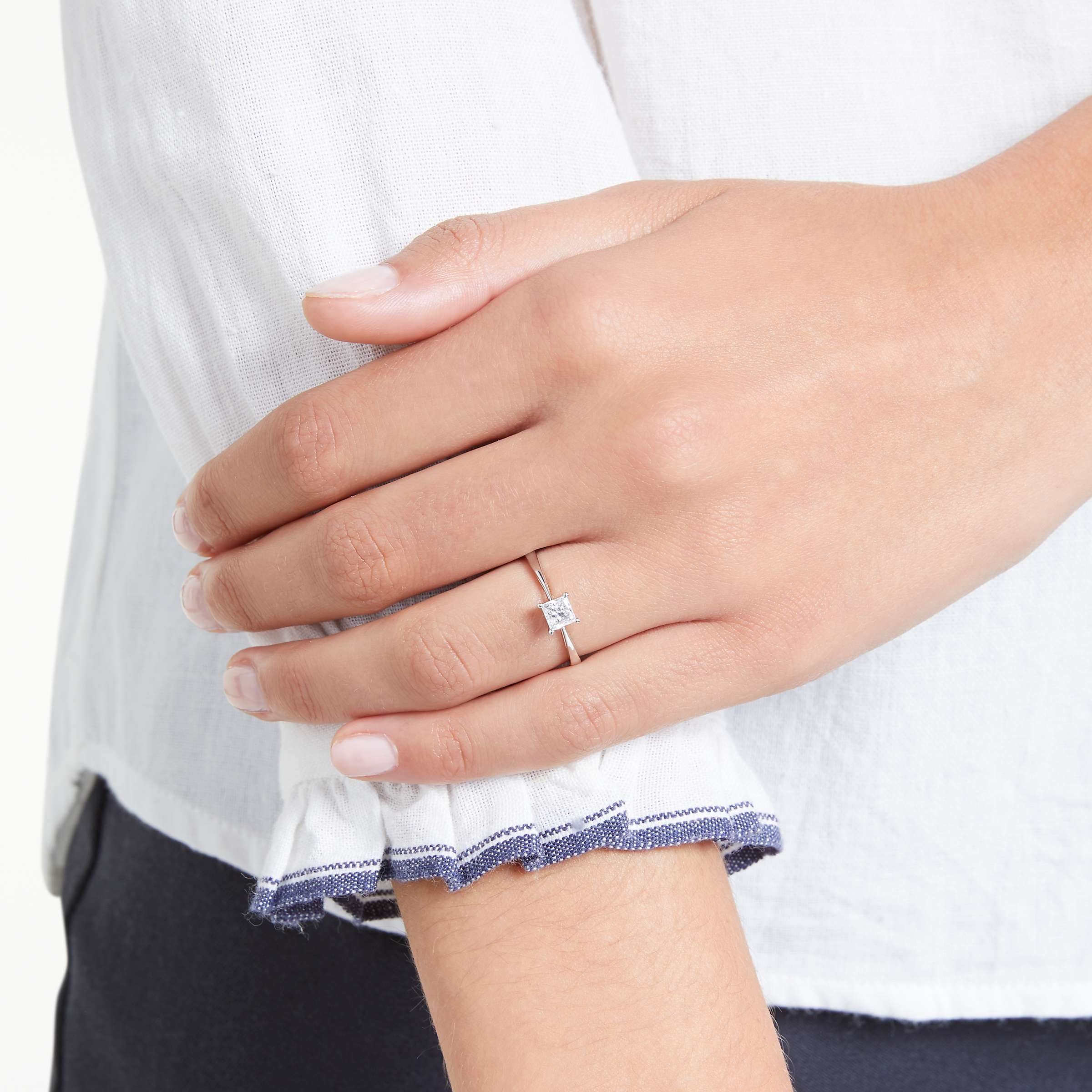 Buy Mogul 18ct White Gold Princess Cut Diamond Engagement Ring, 0.5ct Online at johnlewis.com
