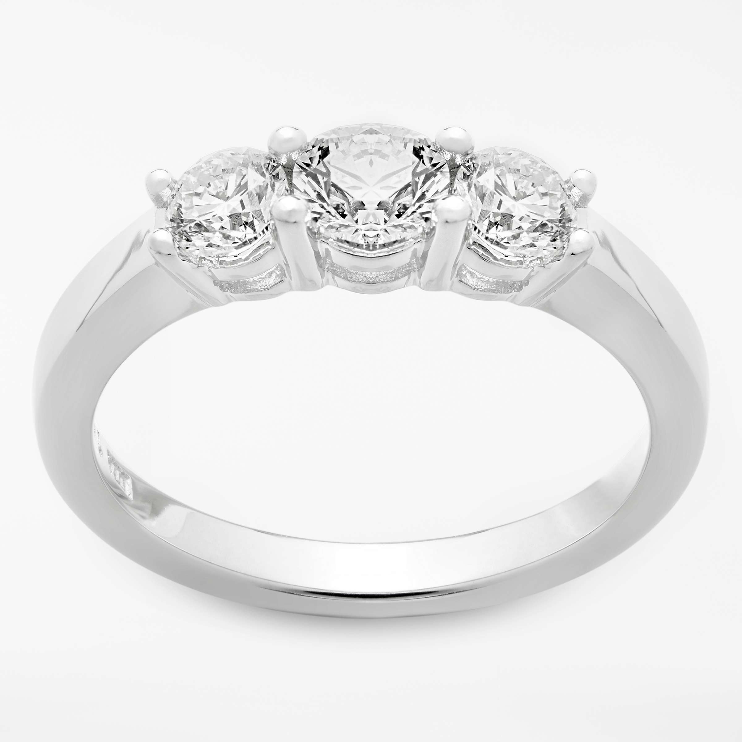 Buy Mogul 18ct White Gold Round Brilliant Diamond Trilogy Engagement Ring, 1ct Online at johnlewis.com