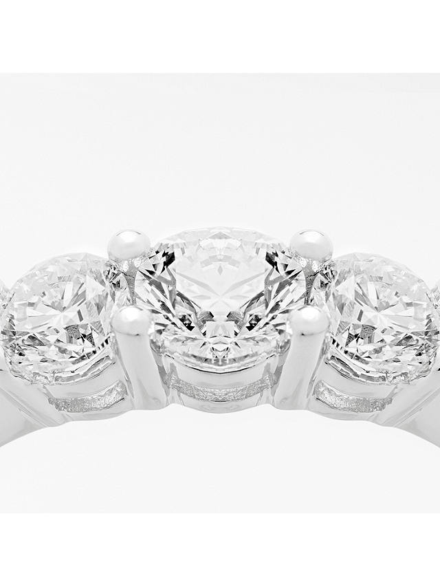 Mogul 18ct White Gold Round Brilliant Diamond Trilogy Engagement Ring, 1ct