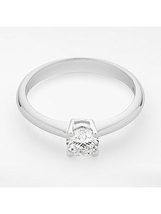 Mogul 18ct White Gold Round Brilliant Diamond Engagement Ring, 0.5ct