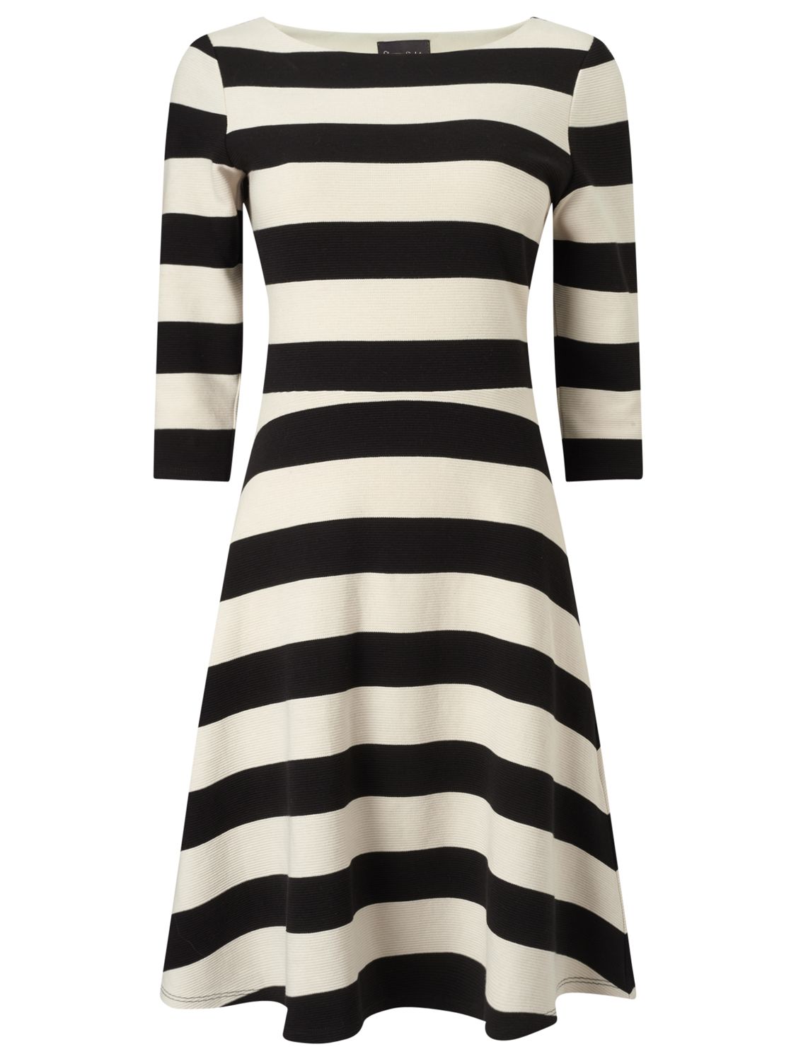 Buy Phase Eight Ottoman Stripe Dress, Black/Ivory | John Lewis