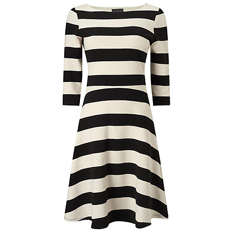 Buy Phase Eight Ottoman Stripe Dress, Black/Ivory | John Lewis