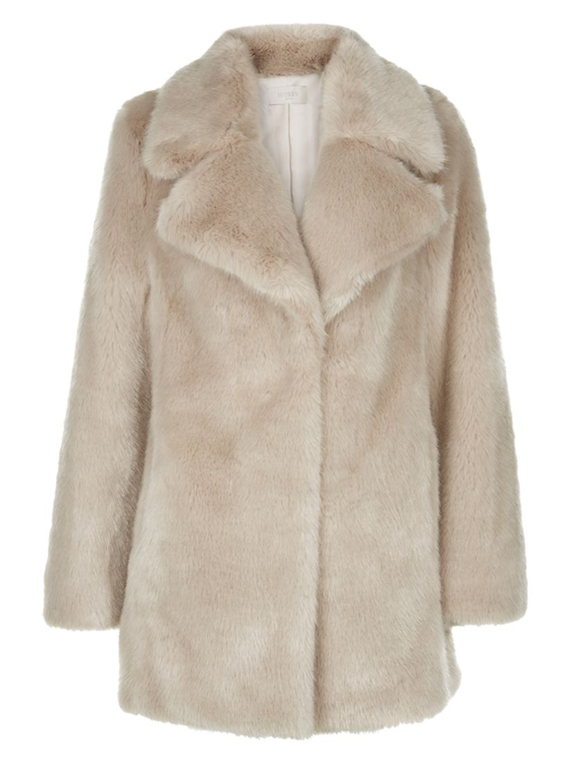 Hobbs Bethany Faux Fur Coat, Natural