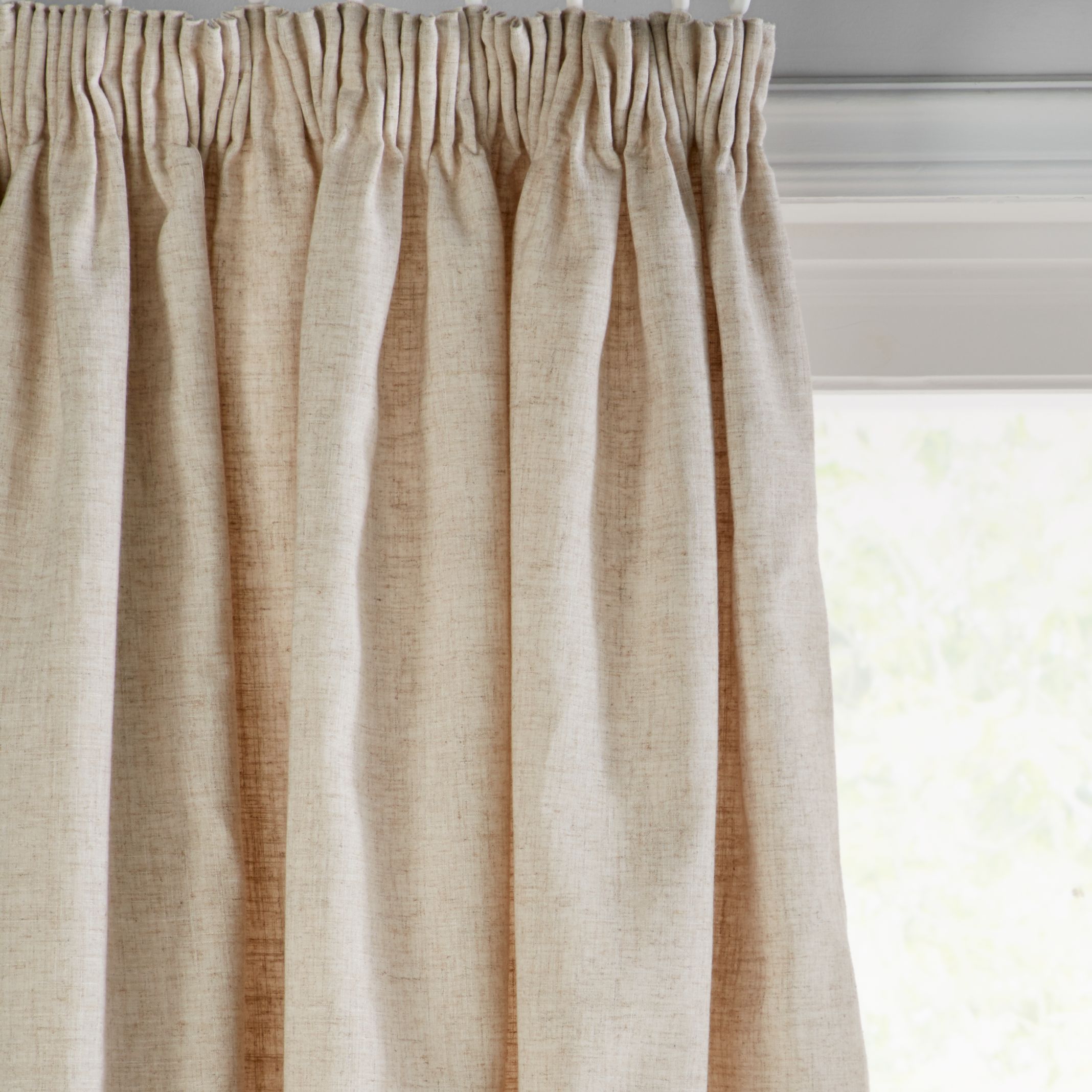 John Lewis & Partners Leckford Border Pair Lined Pencil Pleat Curtains