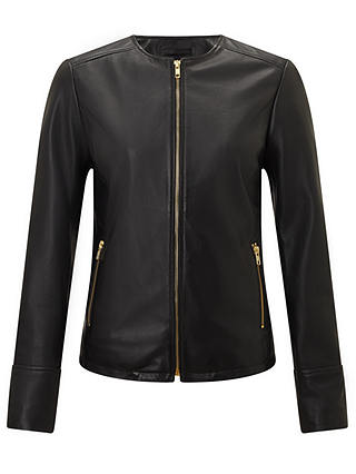 John Lewis Collarless Leather Jacket