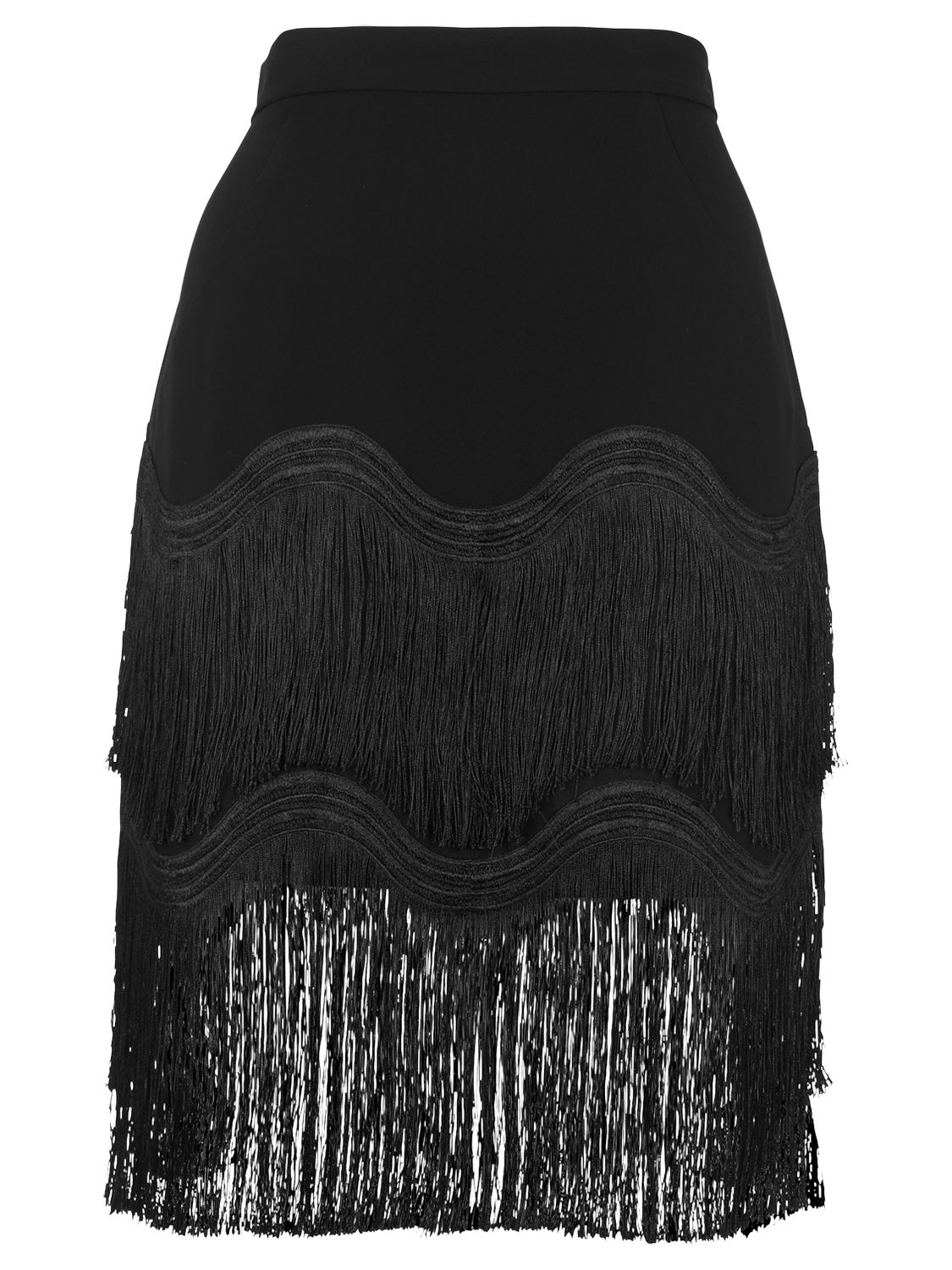 Buy Whistles Wave Tassle Skirt, Black | John Lewis