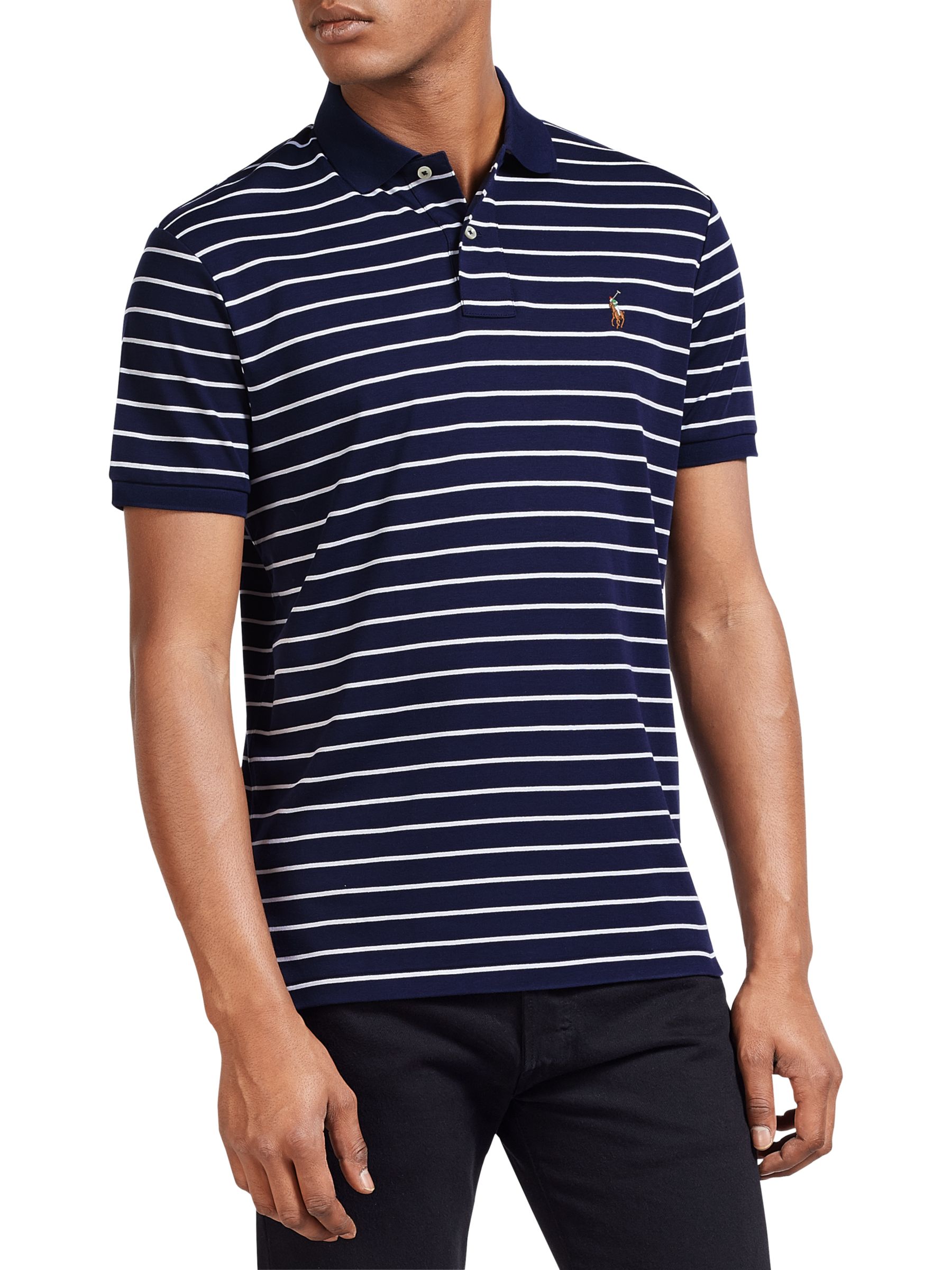 Polo Ralph Lauren Custom Fit Striped Soft-Touch Pima Cotton Polo Shirt
