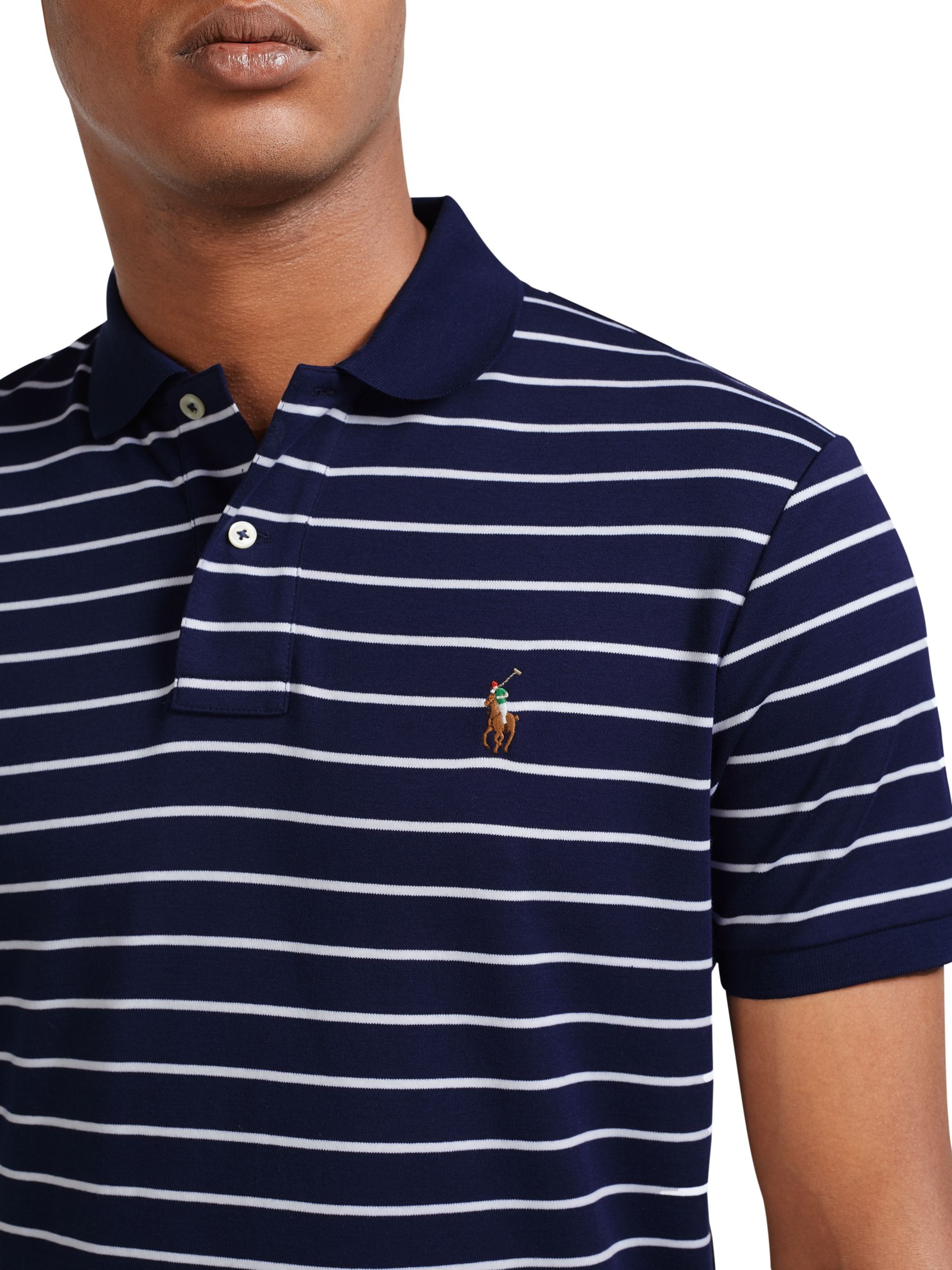 Polo Ralph Lauren Custom Fit Striped Soft-Touch Pima Cotton Polo Shirt