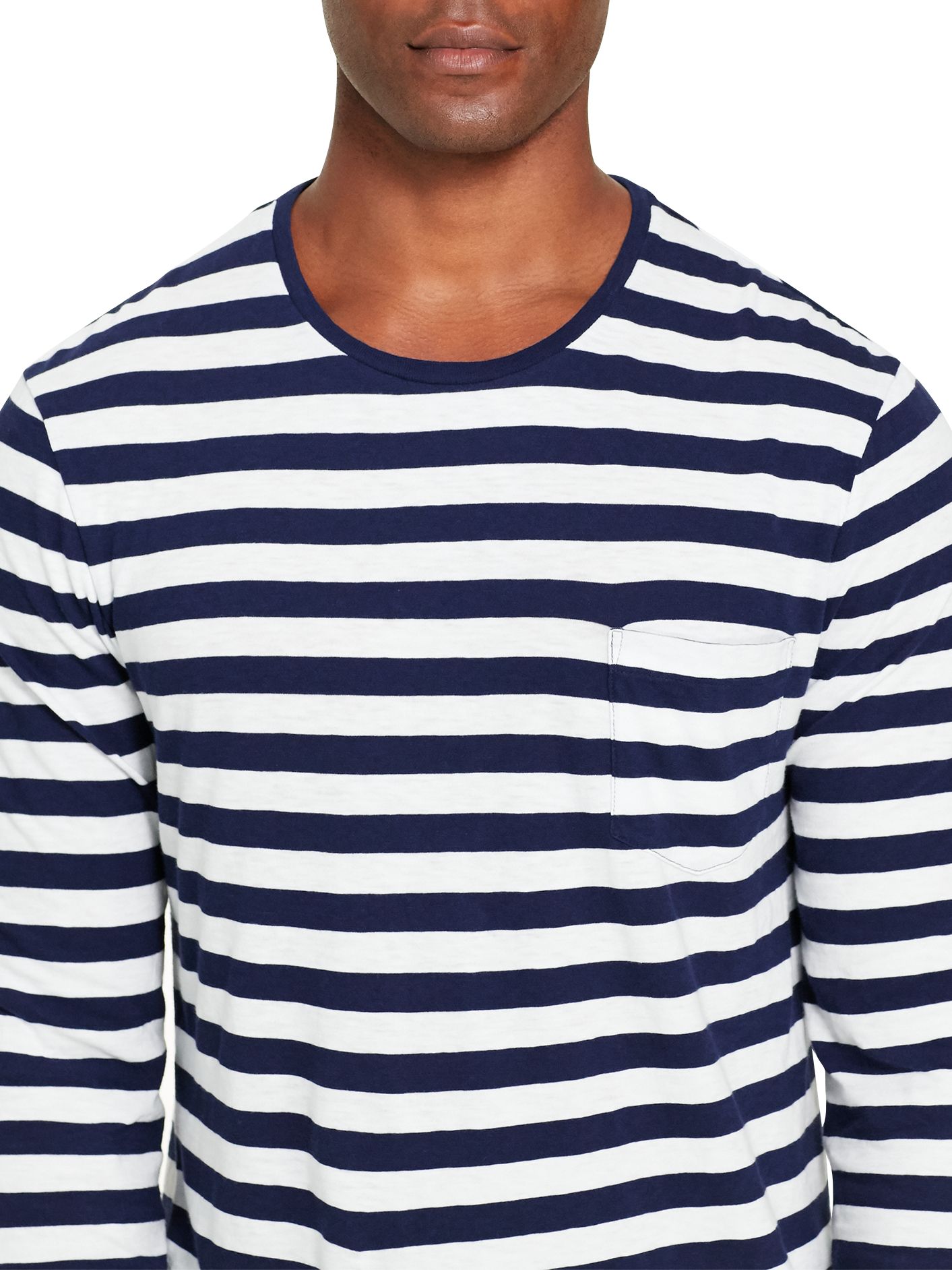 Polo Ralph Lauren Striped Long Sleeve T-Shirt, Cruise Navy/White