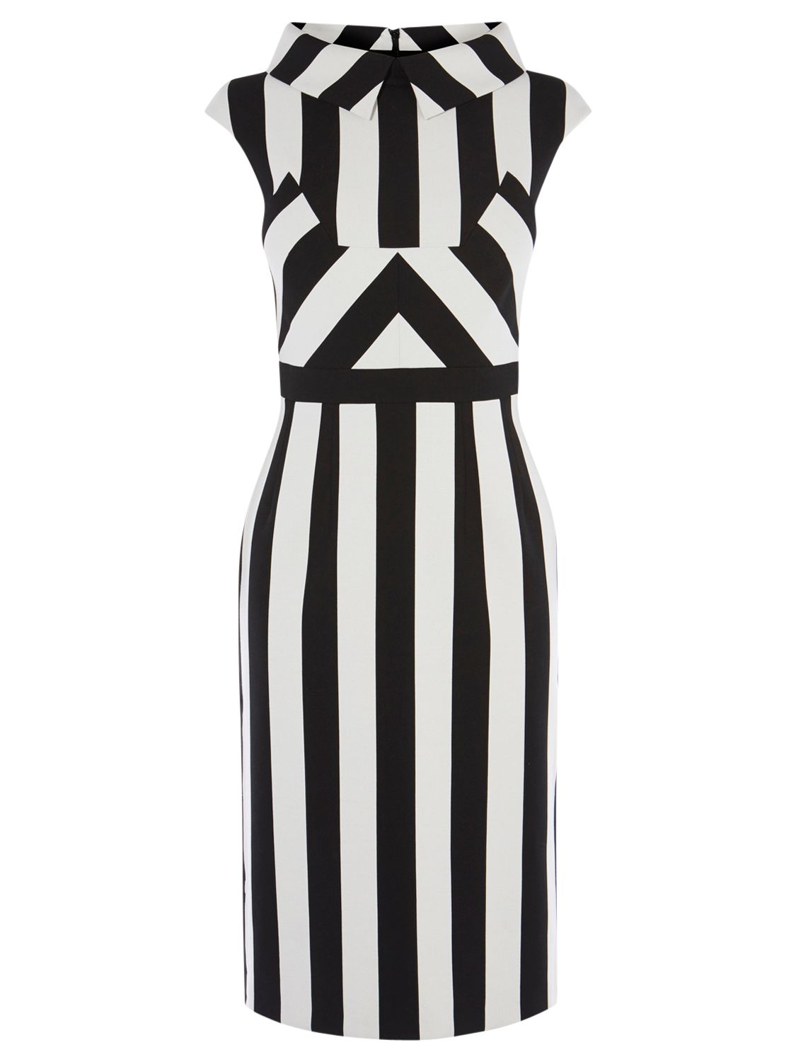 Karen Millen Multi Stripe Dress, Black/White
