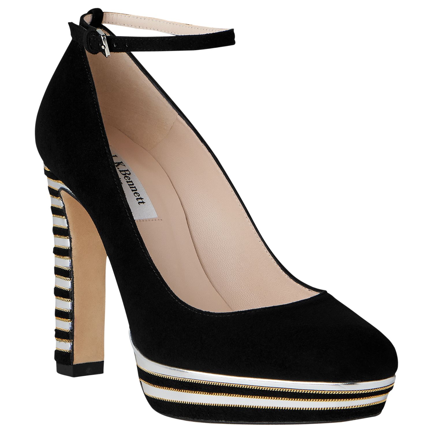 L.K. Bennett Sevina Block Heeled Platform Court Shoes, Black