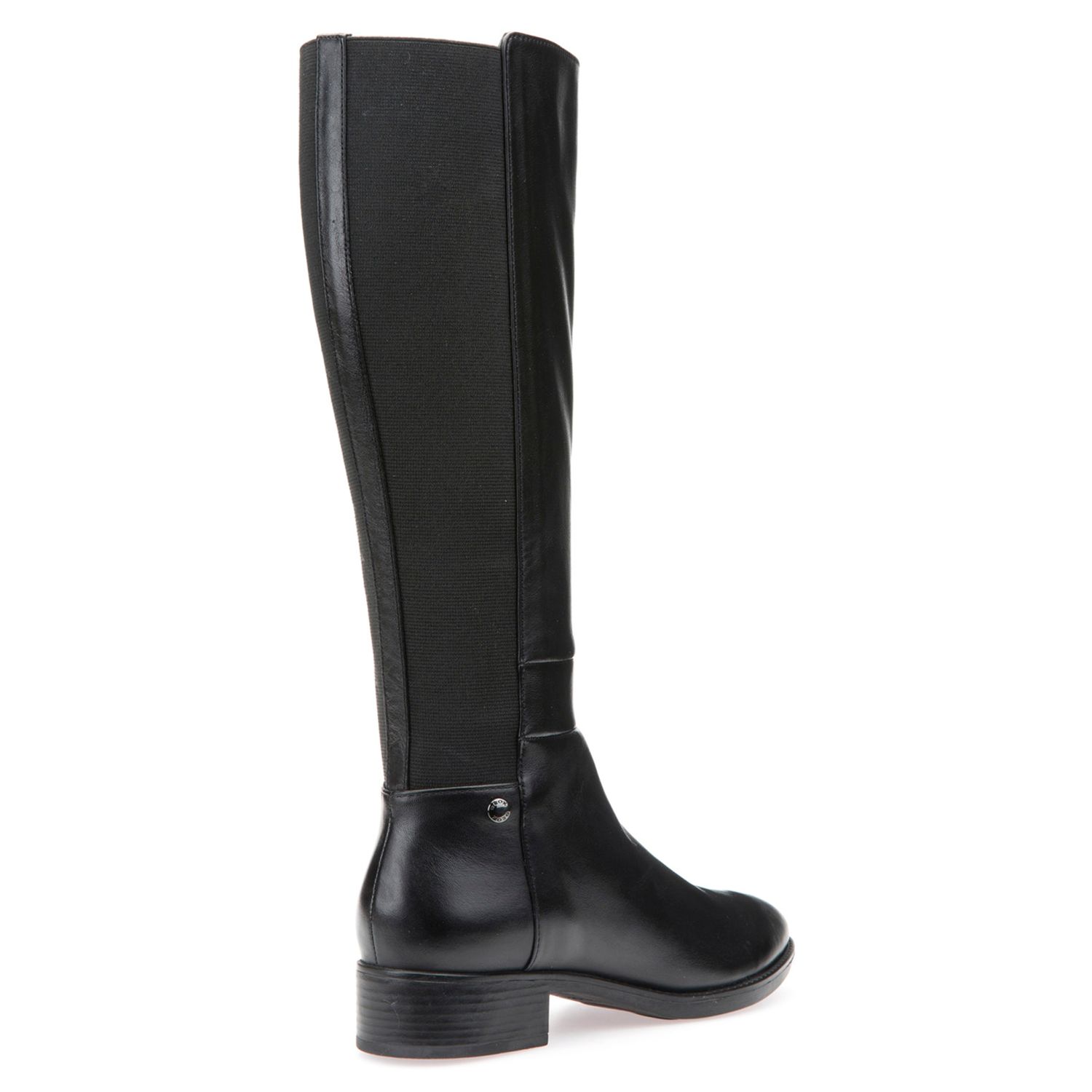 Geox Felicity D Block Heeled Knee High Boots, Black at John Lewis ...