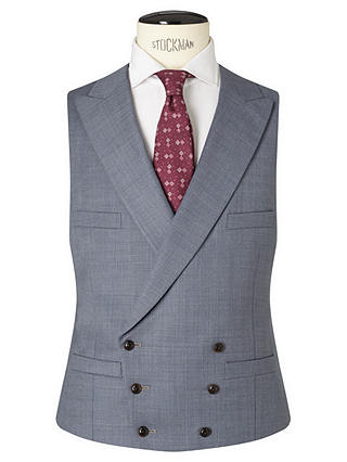 JOHN LEWIS & Co. Drayton Wool Crossweave Tailored Waistcoat, Smokey Blue