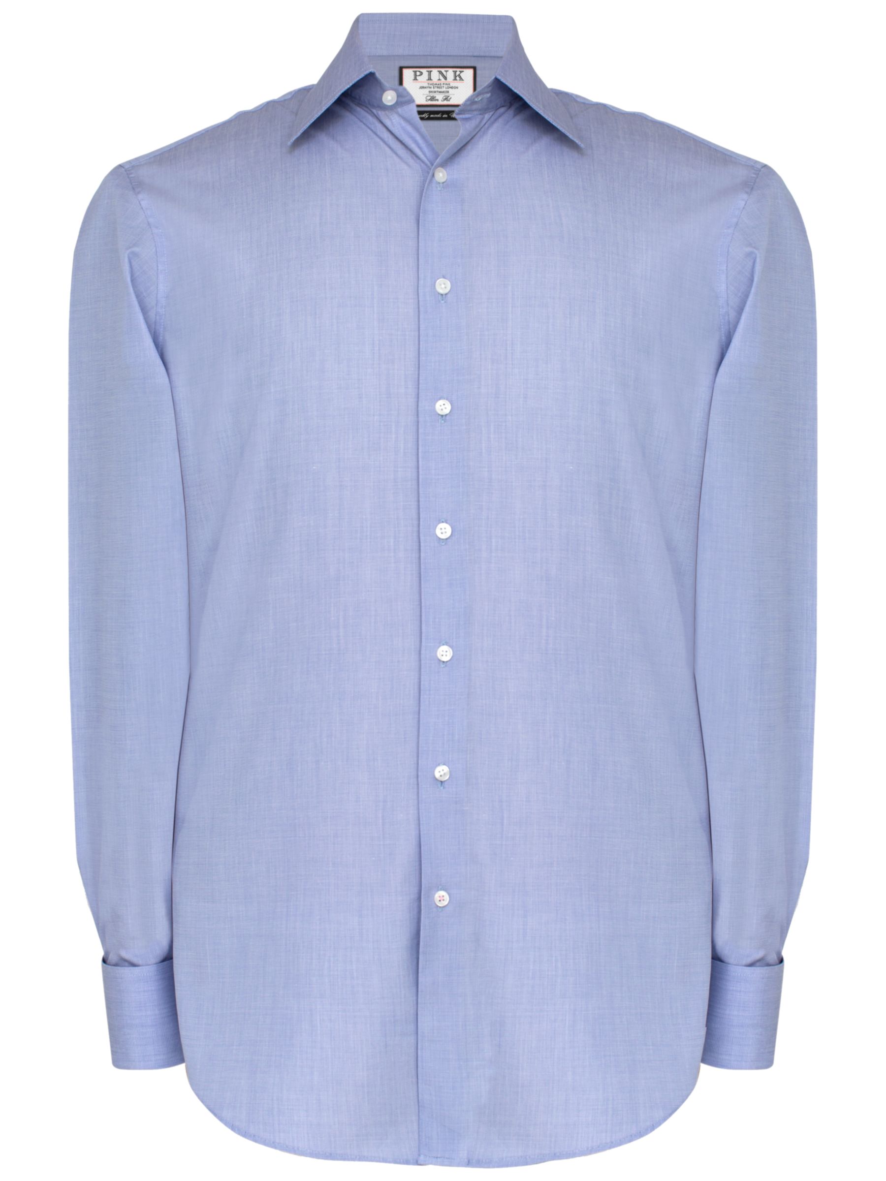Thomas Pink Oscar Slim Fit Double Cuff Shirt, Blue, 14