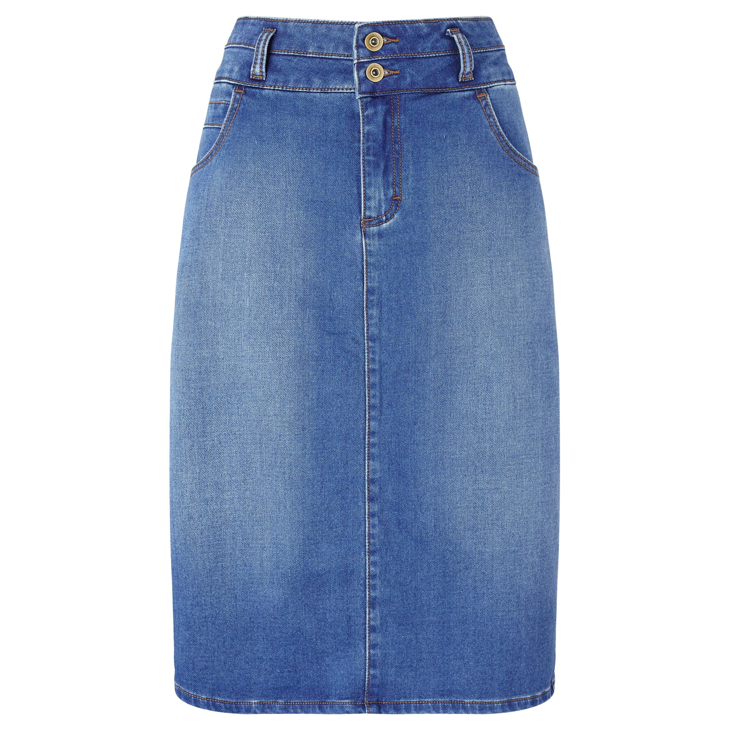 Buy John Lewis Stretch Denim Pencil Skirt, Blue | John Lewis