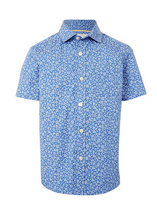 John Lewis Heirloom Collection Boys' Floral Shirt, Blue/White