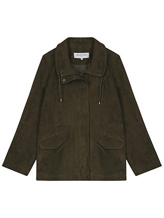 Gerard Darel Verona Leather Jacket, Dark Green
