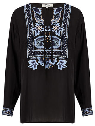 Somerset by Alice Temperley Embroidered Placket Tunic, Black