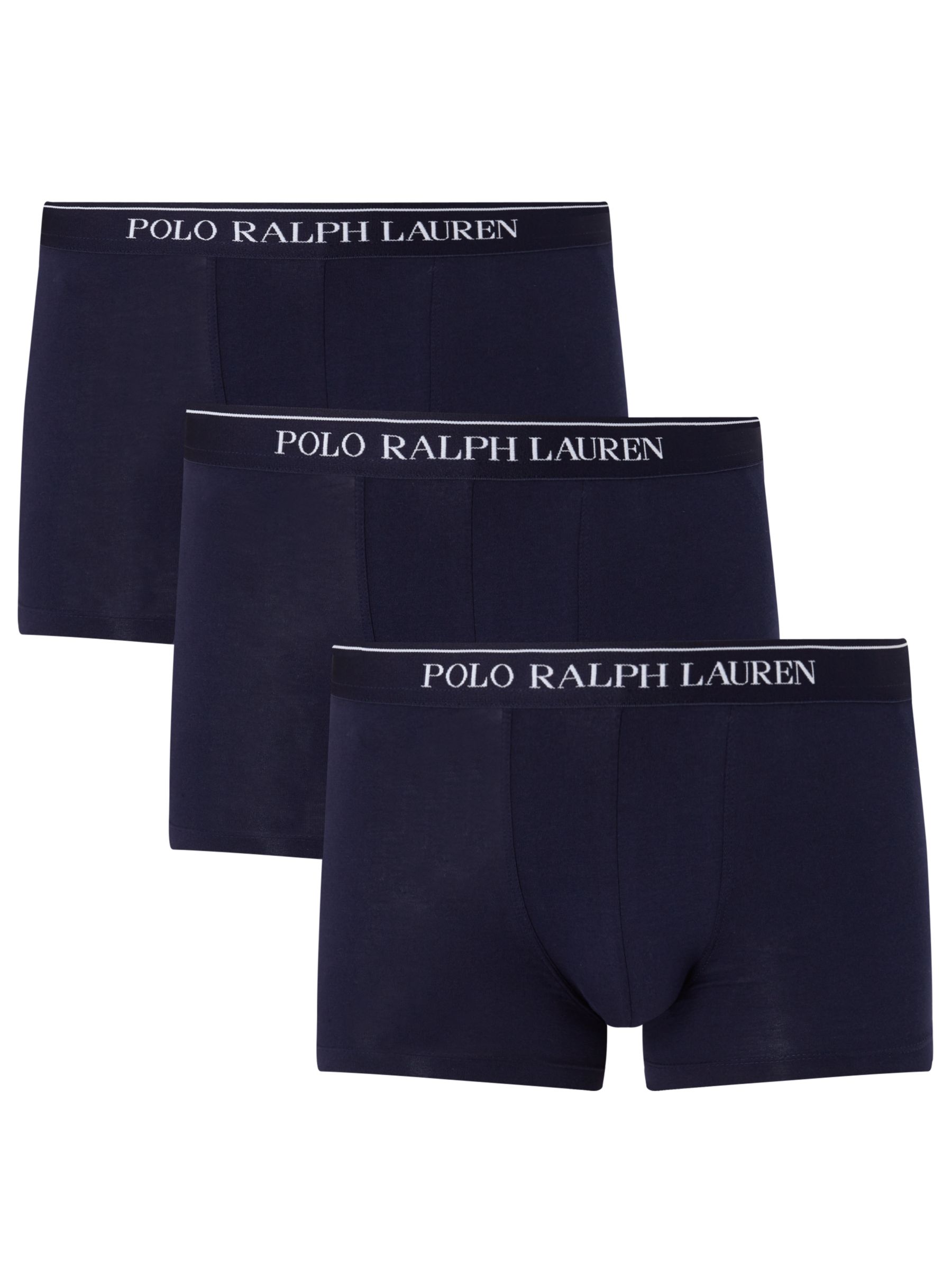 Polo Ralph Lauren Stretch Cotton Trunks, Pack of 3, Navy, S