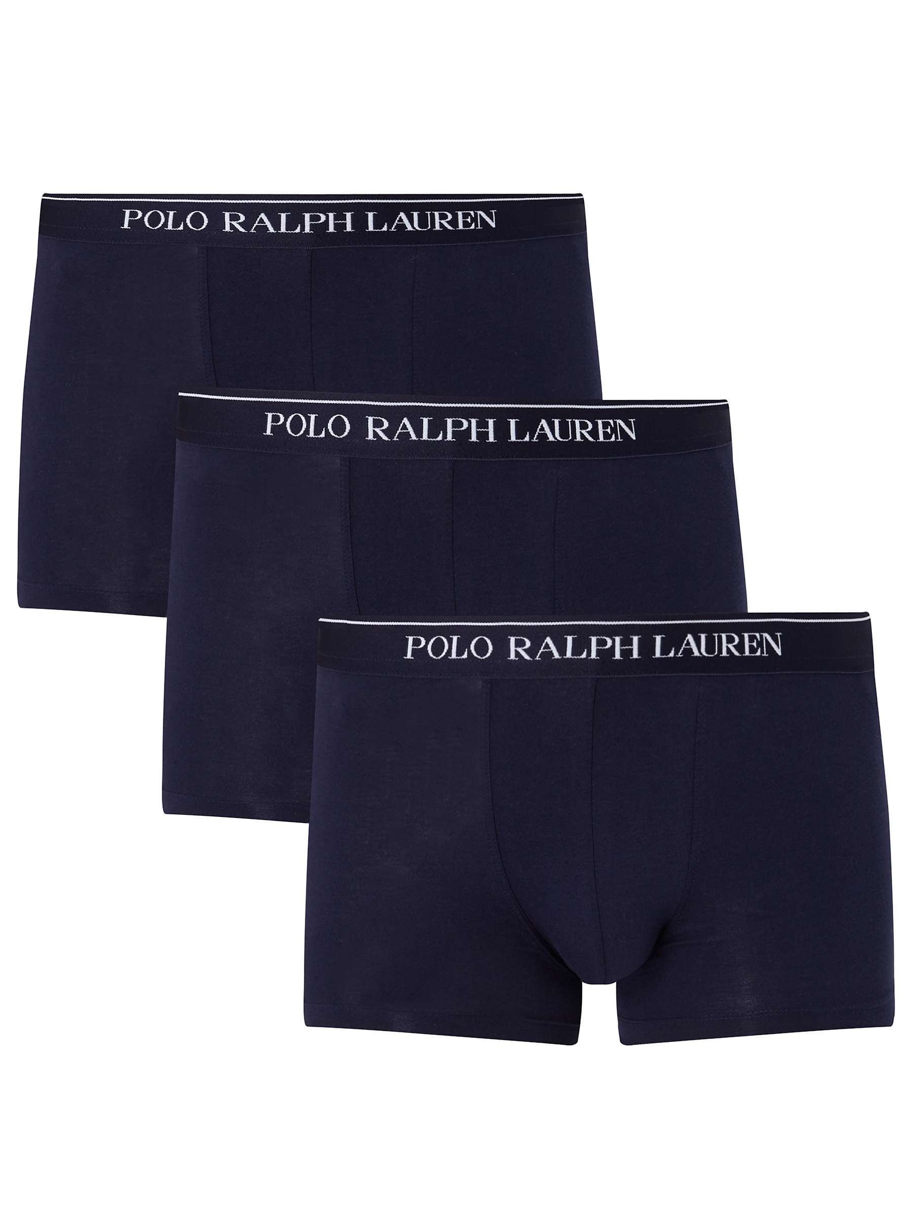 Polo Ralph Lauren Cotton Trunks, Pack of 3, Navy at John Lewis & Partners