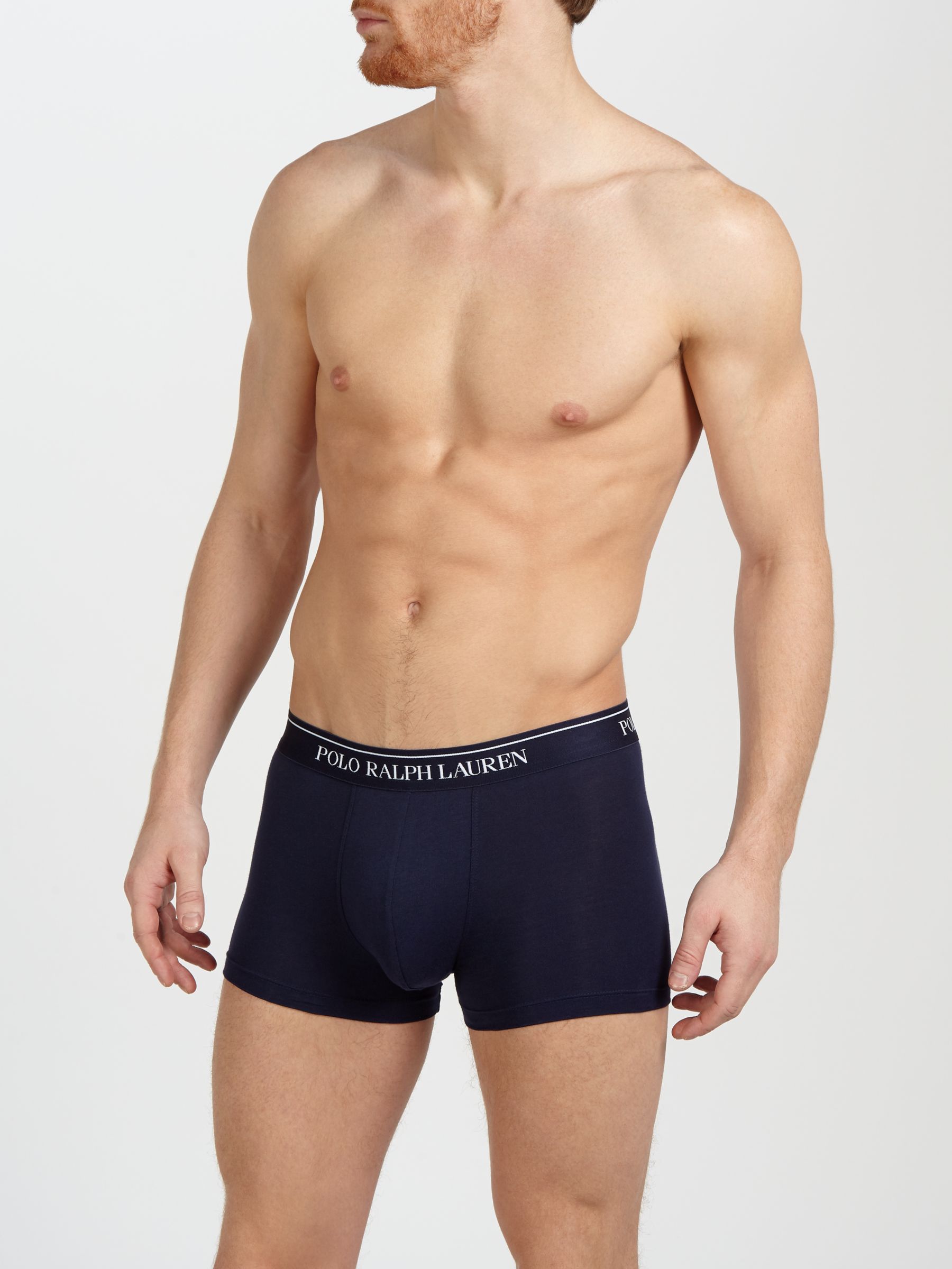 Polo Ralph Lauren Stretch Cotton Trunks, Pack of 3, Navy at John Lewis &  Partners