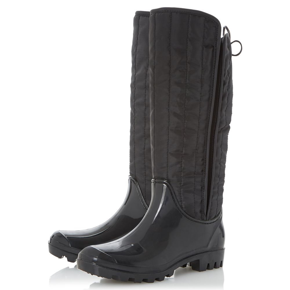 Dune Twister Warm Lined Wellington Boots, Black at John Lewis & Partners