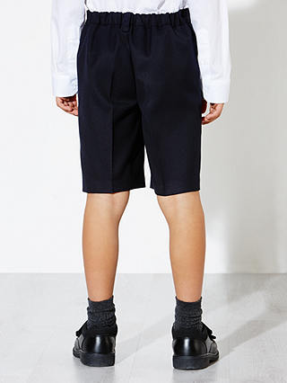 John Lewis Boys' Adjustable Waist Regular Length School Shorts, Navy