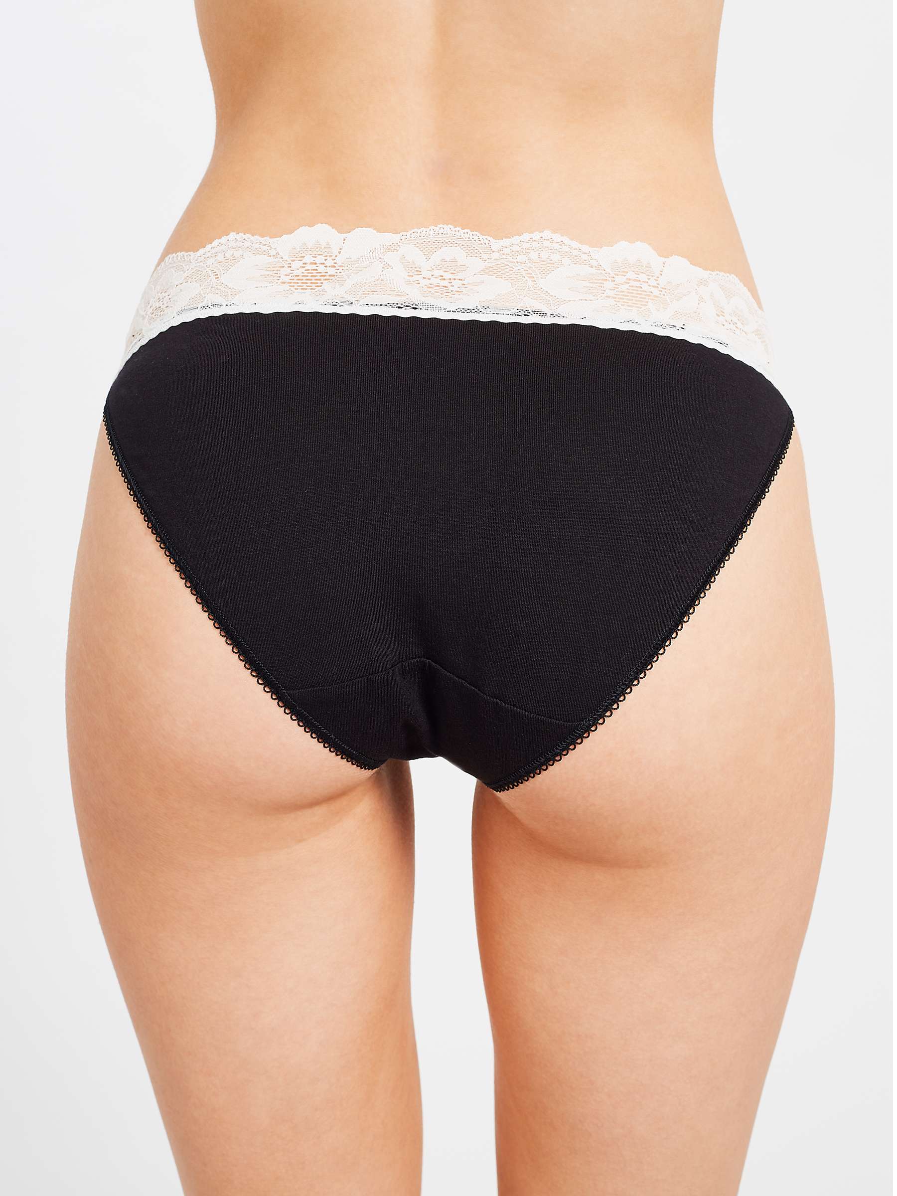 Buy John Lewis ANYDAY Lace Trim Tanga Knickers, Pack of 3 Online at johnlewis.com