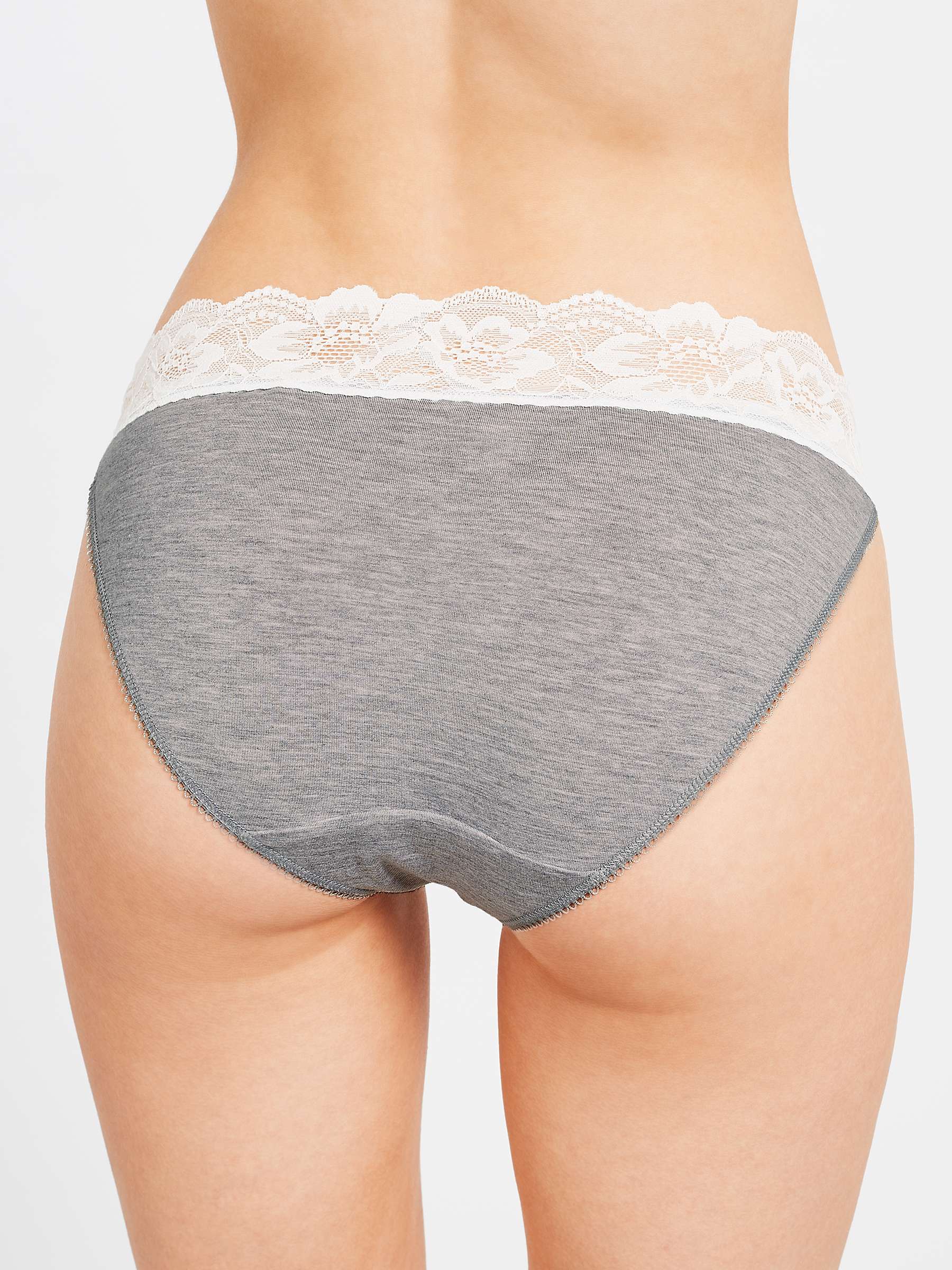 Buy John Lewis ANYDAY Lace Trim Tanga Knickers, Pack of 3 Online at johnlewis.com