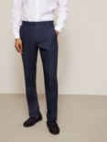 John Lewis & Partners Linen Regular Fit Suit Trousers, Navy