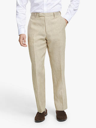 John Lewis & Partners Linen Regular Fit Suit Trousers, Stone